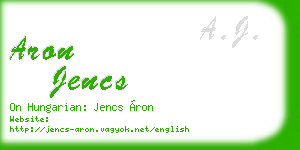 aron jencs business card