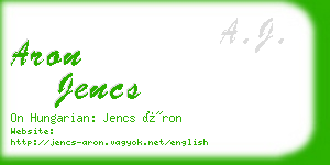 aron jencs business card